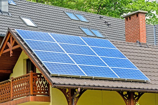 Solar panel on roof